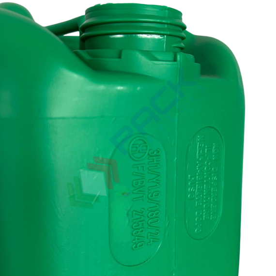 Tanica in plastica (HDPE), capacità 5 Lt, rettangolare, sovrapponibile e omologata ADR/ONU, peso 250 gr, colore verde - chiusura con tappo a vite con sigillo escluso, Tipologia: Tanica Omologata Sovrapponibile, Capacità: 5 Lt, Omologazione ADR: SI, Sezione: Rettangolare, Colore: Verde, 13 image vendita, produzione, prezzi e offerte