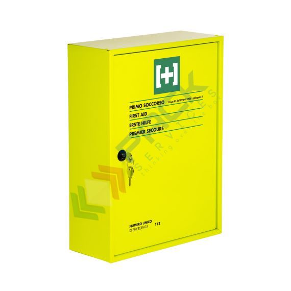 Armadietto pronto soccorso in metallo verniciato con polvere epossidica FLUO, contenuto base conforme all'allegato 2 del D.lgs. 81/2008-D.M.388/2003, ideale fino a 2 lavoratori (per aziende del gruppo C), Tipologia: Armadietto Metallo - FLUO, Normativa: D.M. 388 e D.L. 81, Nr. Lavoratori: Fino a 2 Lavoratori, Allegato: Allegato 2, Contenuto: Base vendita, produzione, prezzi e offerte