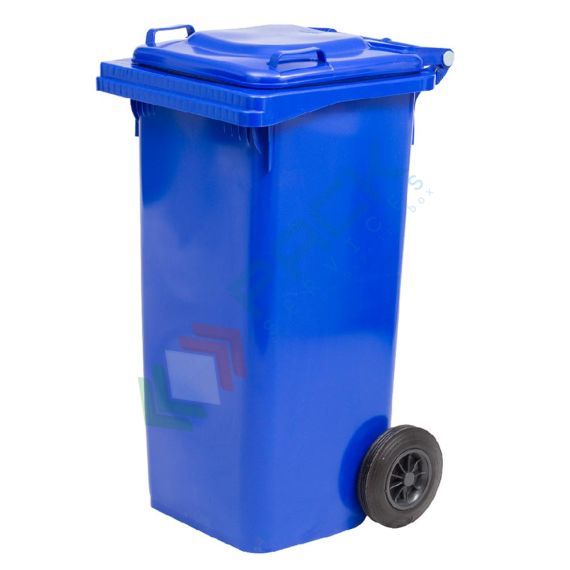 Bidone spazzatura per la raccolta differenziata rifiuti, capacità 120 Lt, certificato UNI EN 840, per uso esterno, colore blu - Nuova linea produttiva, Tipologia: Bidone UNI EN 840, Capacità: 120 Lt, Chiusura: Coperchio a Cerniera, Versione: Standard, Colore: Blu vendita, produzione, prezzi e offerte