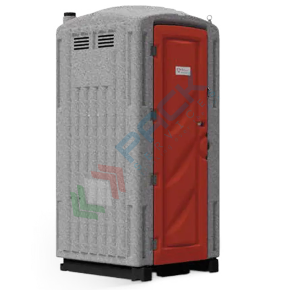 Bagno mobile monoblocco in polietilene (PE), capacità utile vasca reflui 150 Lt, seduta inglese, pronto all'uso-montato, design compatto, corpo grigio-porta rossa, Tipologia: Bagno Chimico, Seduta: Inglese, Capacità Utile - Vasca Reflui: 150 Lt, Sistema: Ricircolo, 2 image vendita, produzione, prezzi e offerte