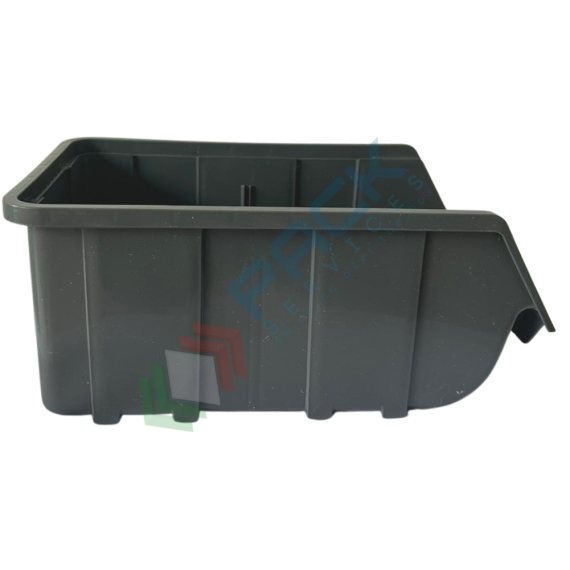 Contenitore bocca di lupo sovrapponibile, in plastica (PP), capacità 5,25 Litri, Mis. 184 L x 304 P x 129 H mm, con linguetta posteriore, colore grigio, Tipologia: Bocca di Lupo Sovrapponibile, Capacità: 5,25 Lt, Colore: Grigio, 4 image vendita, produzione, prezzi e offerte