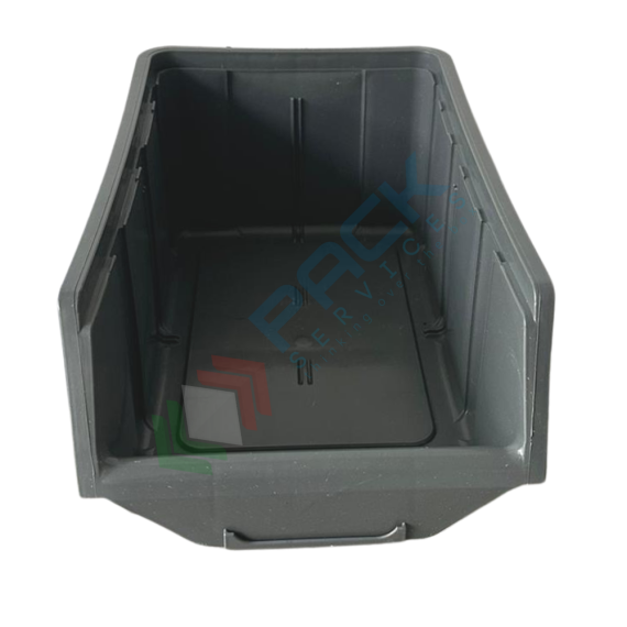 Contenitore bocca di lupo sovrapponibile, in plastica (PP), capacità 8,75 Litri, Mis. 219 L x 368 P x 148 H mm, con linguetta posteriore, colore grigio, Tipologia: Bocca di Lupo Sovrapponibile, Capacità: 8,75 Lt, Colore: Grigio, 3 image vendita, produzione, prezzi e offerte