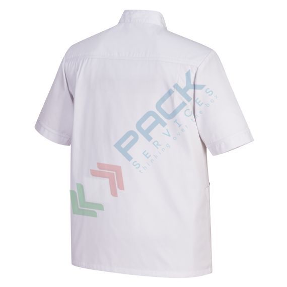 Camice da lavoro, modello sanitario, da uomo, 4 tasche, 65% Poliestere + 33% Cotone + 2% Elastan, 145 gr, chiusura con bottoni, colore bianco, Colore: Bianco, Taglia: S, 4 image vendita, produzione, prezzi e offerte