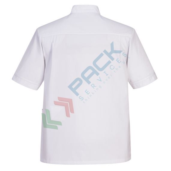 Camice da lavoro, modello sanitario, da uomo, 4 tasche, 65% Poliestere + 33% Cotone + 2% Elastan, 145 gr, chiusura con bottoni, colore bianco, Colore: Bianco, Taglia: S, 5 image vendita, produzione, prezzi e offerte