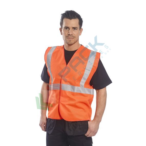 Gilet alta visibilità 100% poliestere ordito a maglia, 124 gr, una banda orizzontale e verticale con chiusura con fettuccia a strappo per un facile accesso, omologato EN ISO 20471 Classe 2, colore arancione, taglia M, Tipologia: Gilet Alta Visibilità, Colore: Arancione, Taglia: S/M, Vestibilità: Regular, 3 image vendita, produzione, prezzi e offerte