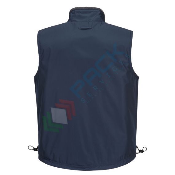 Gilet da lavoro 100% Poliestere Ripstop, rivestito PVC, 230 gr, imbottito e reversibile, finitura anti-pilling, colore blu navy, Colore: Blu Scuro, Taglia: XS, 3 image vendita, produzione, prezzi e offerte