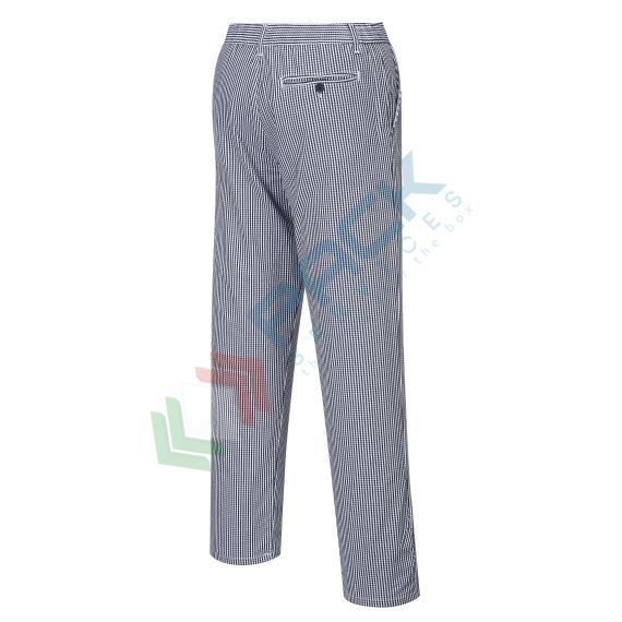 Pantalone da lavoro da chef, tessuto Kingsmill 100% Cotone, 190 gr, modello Barnet, fresco e comodo ideale per alte temperature, colore blu a scacchi, Colore: Blu Scuro, Taglia: S, Vestibilità: Regular, 4 image vendita, produzione, prezzi e offerte