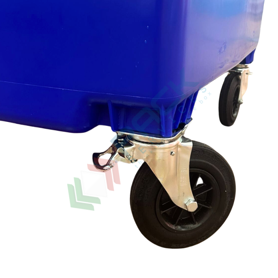 Cassonetto per la raccolta differenziata rifiuti, capacità 660 Lt, certificato UNI EN 840, coperchio piano, colore blu, Tipologia: Cassonetto UNI EN 840, Capacità: 660 Lt, Chiusura: Coperchio Piano, Versione: Standard, Colore: Blu, 6 image vendita, produzione, prezzi e offerte