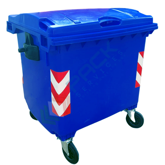 Cassonetto per la raccolta differenziata rifiuti, capacità 660 Lt, certificato UNI EN 840, coperchio piano, colore blu, Tipologia: Cassonetto UNI EN 840, Capacità: 660 Lt, Chiusura: Coperchio Piano, Versione: Standard, Colore: Blu vendita, produzione, prezzi e offerte