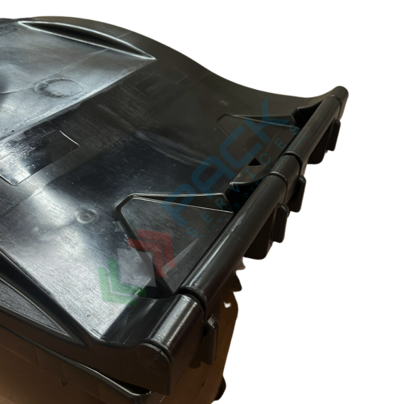 Bidone spazzatura per la raccolta differenziata rifiuti, capacità 360 Lt, certificato UNI EN 840, per uso esterno, colore nero, Tipologia: Bidone UNI EN 840, Capacità: 360 Lt, Chiusura: Coperchio a Cerniera, Versione: Standard, Colore: Nero, 9 image vendita, produzione, prezzi e offerte