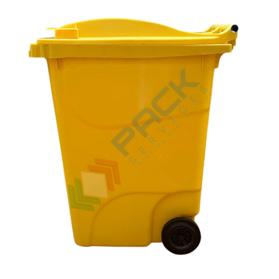 Bidone spazzatura per la raccolta differenziata rifiuti, capacità 360 Lt, certificato UNI EN 840, per uso esterno, colore giallo, Tipologia: Bidone UNI EN 840, Capacità: 360 Lt, Chiusura: Coperchio a Cerniera, Versione: Standard, Colore: Giallo, 10 image vendita, produzione, prezzi e offerte