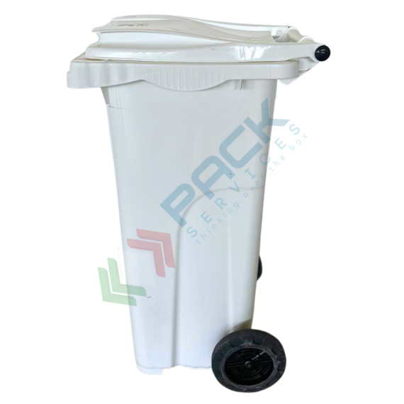 Bidone spazzatura per la raccolta differenziata rifiuti, capacità 120 Lt, certificato UNI EN 840, per uso esterno, colore bianco, Tipologia: Bidone UNI EN 840, Capacità: 120 Lt, Chiusura: Coperchio a Cerniera, Versione: Standard, Colore: Bianco, 6 image vendita, produzione, prezzi e offerte