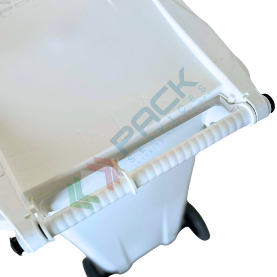 Bidone spazzatura per la raccolta differenziata rifiuti, capacità 120 Lt, certificato UNI EN 840, per uso esterno, colore bianco, Tipologia: Bidone UNI EN 840, Capacità: 120 Lt, Chiusura: Coperchio a Cerniera, Versione: Standard, Colore: Bianco, 12 image vendita, produzione, prezzi e offerte