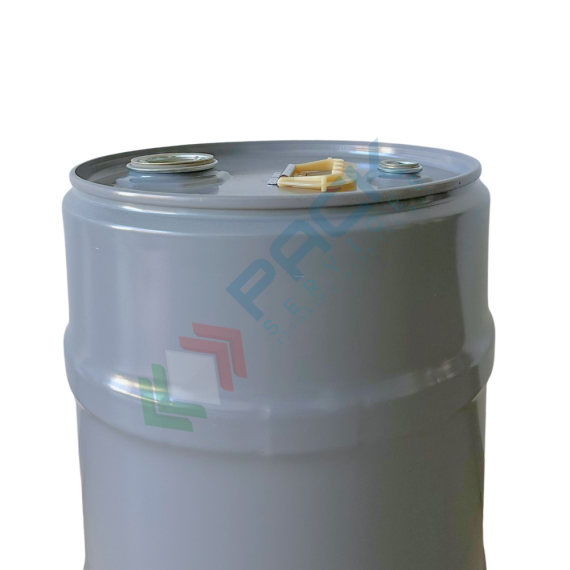Fusto in ferro cilindrico, capacità 30 Lt,con tappi a vite Tri Sure (inclusi), omologato ADR/ONU, corpo grigio interno laccato, 3 image vendita, produzione, prezzi e offerte