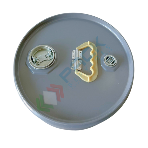 Fusto in ferro cilindrico, capacità 30 Lt,con tappi a vite Tri Sure (inclusi), omologato ADR/ONU, corpo grigio interno laccato, 4 image vendita, produzione, prezzi e offerte