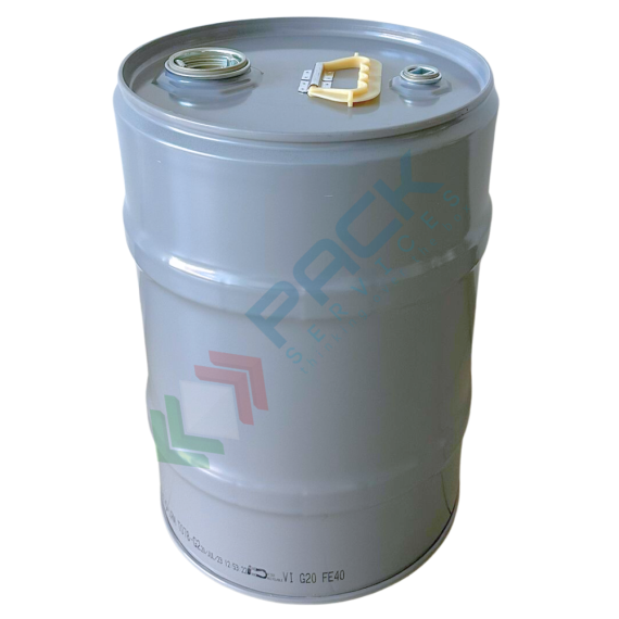 Fusto in ferro cilindrico, capacità 30 Lt,con tappi a vite Tri Sure (inclusi), omologato ADR/ONU, corpo grigio interno laccato, 8 image vendita, produzione, prezzi e offerte
