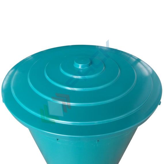 Bidone in plastica (HDPE) per la raccolta dell'acqua piovana, capacità 300 Lt, Mis. Ø 695 x 870 H mm, colore verde (coperchio incluso), Tipologia: Bidone Acqua Piovana, Capacità: 300 Lt, 2 image vendita, produzione, prezzi e offerte