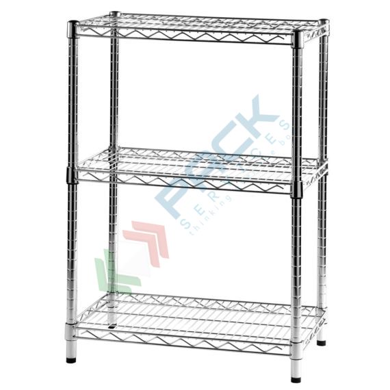 Scaffale in acciaio cromato, Mis. 60 L x 35 P x 90 H cm, 3 ripiani robusti e regolabili, Tipologia: Scaffale, Larghezza (cm): 60, Profondità (cm): 35, Altezza (cm): 90, Colore: Grigio vendita, produzione, prezzi e offerte