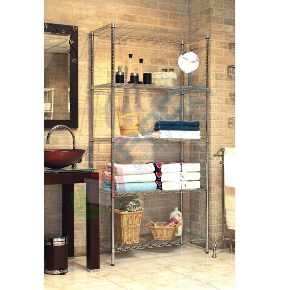 Libreria in acciaio cromato da interno, 4 ripiani leggeri, mis. 90 L x 36 P x 137 H cm, Tipologia: Libreria, Larghezza (cm): 90, Profondità (cm): 36, Altezza (cm): 137, Colore: Grigio, 6 image vendita, produzione, prezzi e offerte