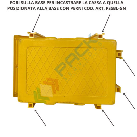 Cassa bocca di lupo in plastica (PP), sovrapponibile e componibile, capacità 7 Lt, Mis. 173 L x 402 P x 150 H mm, colore giallo, Tipologia: Bocca di Lupo Sovrapponibile e Componibile, Capacità: 7 Lt, Colore: Giallo, 6 image vendita, produzione, prezzi e offerte