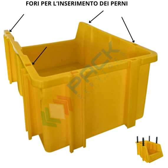 Cassa bocca di lupo in plastica (PP), sovrapponibile e componibile, capacità 7 Lt, Mis. 173 L x 402 P x 150 H mm, colore giallo, Tipologia: Bocca di Lupo Sovrapponibile e Componibile, Capacità: 7 Lt, Colore: Giallo, 7 image vendita, produzione, prezzi e offerte