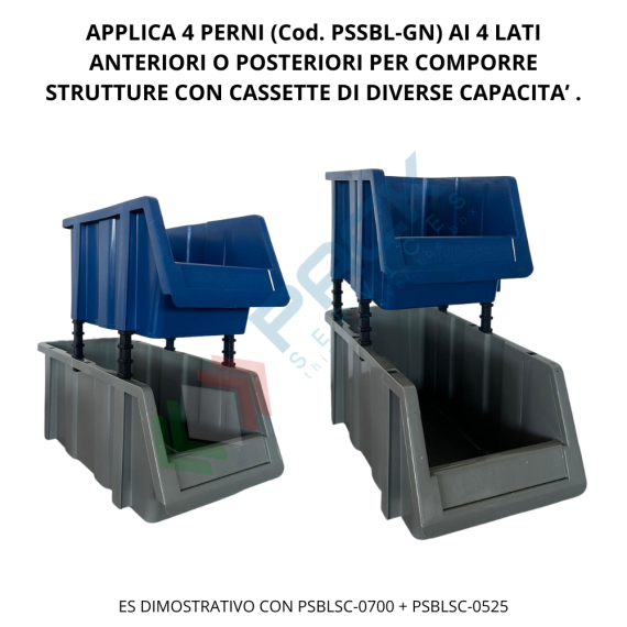 Cassa bocca di lupo in plastica (PP), sovrapponibile e componibile, capacità 7 Lt, Mis. 173 L x 402 P x 150 H mm, colore grigio, Tipologia: Bocca di Lupo Sovrapponibile e Componibile, Capacità: 7 Lt, Colore: Grigio, 10 image vendita, produzione, prezzi e offerte