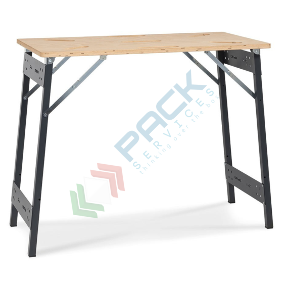 Tavolo da lavoro piano in legno pieghevole salvaspazio multiuso, Mis. 1184 L x 590 P x 896/60 H mm, colore antracite vendita, produzione, prezzi e offerte