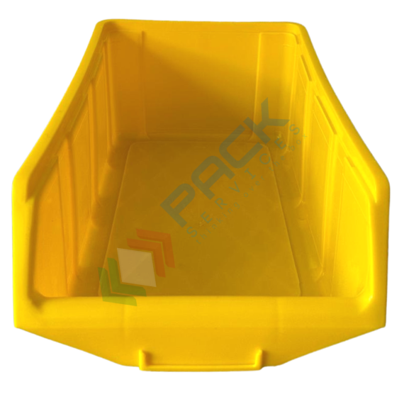 Contenitore bocca di lupo sovrapponibile, in plastica (PP), capacità 15 Litri, Mis. 264 L x 434 P x 168 H mm, con linguetta posteriore, colore giallo, Tipologia: Bocca di Lupo Sovrapponibile, Capacità: 15 Lt, Colore: Giallo, 3 image vendita, produzione, prezzi e offerte