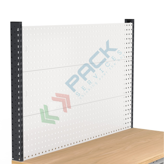 Banco da lavoro piano in legno con gambe regolabili, 2 cassetti, 2 armadi con porta e parete attrezzata, Mis. 1500 L x 750 P x 740/1100 H mm, colore antracite/grigio chiaro, Tipologia: Banco con Parete, Gambe: Regolabili, Materiale Piano: Legno, Larghezza (cm): 150, Versione: 2 Cassetti + 2 con Porta, Colore: Grigio, 12 image vendita, produzione, prezzi e offerte