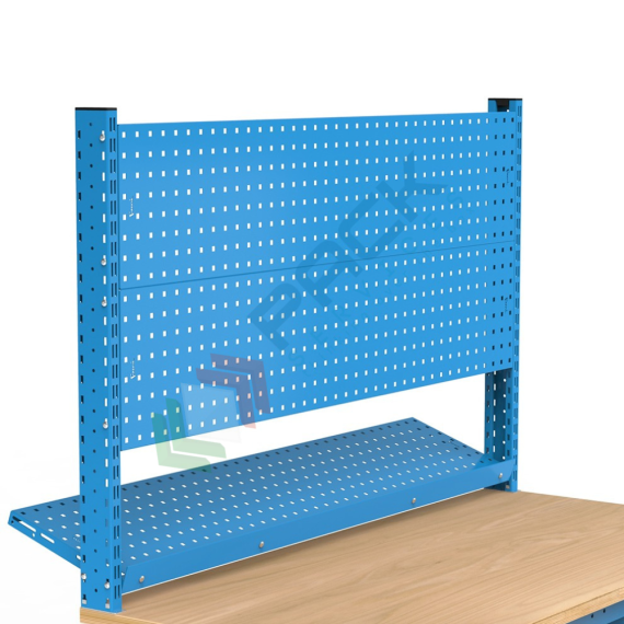 Banco da lavoro piano in legno con gambe regolabili, parete attrezzata, 4 cassetti e 1 con porta, Mis. 2000 L x 750 P x 740/1100 H mm, colore blu, Tipologia: Banco con Parete, Gambe: Regolabili, Materiale Piano: Legno, Larghezza (cm): 200, Versione: 4 Cassetti + 1 con Porta, Colore: Blu, 18 image vendita, produzione, prezzi e offerte