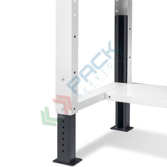 Banco da lavoro piano in legno con gambe regolabili, 2 armadi con 1 cassetto e porta, Mis. 1500 L x 750 P x 740/1100 H mm, colore antracite/grigio chiaro, Tipologia: Banco con Cassetti, Gambe: Regolabili, Materiale Piano: Legno, Larghezza (cm): 150, Versione: 2 Cassetti + 2 con Porta, Colore: Grigio, 10 image vendita, produzione, prezzi e offerte