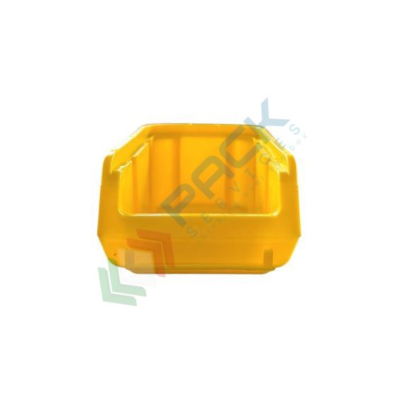 Contenitore bocca di lupo sovrapponibile, in plastica (PP), capacità 0,75 Litri, Mis. 100 L x 163 P x 72 H mm, con linguetta posteriore, colore giallo, Tipologia: Bocca di Lupo Sovrapponibile, Capacità: 0,75 Lt, Colore: Giallo, 3 image vendita, produzione, prezzi e offerte