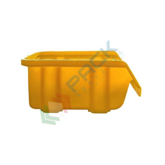 Contenitore bocca di lupo sovrapponibile, in plastica (PP), capacità 0,75 Litri, Mis. 100 L x 163 P x 72 H mm, con linguetta posteriore, colore giallo, Tipologia: Bocca di Lupo Sovrapponibile, Capacità: 0,75 Lt, Colore: Giallo, 4 image vendita, produzione, prezzi e offerte
