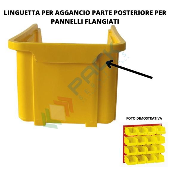 Contenitore bocca di lupo sovrapponibile, in plastica (PP), capacità 0,75 Litri, Mis. 100 L x 163 P x 72 H mm, con linguetta posteriore, colore giallo, Tipologia: Bocca di Lupo Sovrapponibile, Capacità: 0,75 Lt, Colore: Giallo, 6 image vendita, produzione, prezzi e offerte