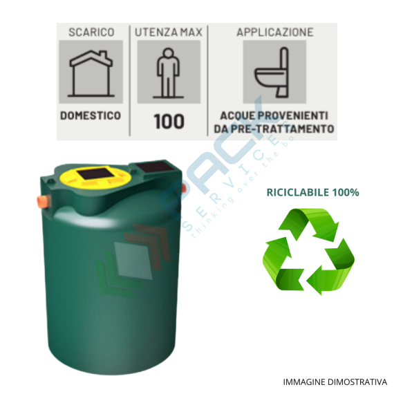 Filtro percolatore anaerobico, A.E. 6, capacità 1000 Lt, Mis. 780 L x 1300 P x 1250 H mm, per il trattamento secondario dei reflui domestici, Utilizzo: Trattamento Secondario, Tipologia: Filtro Percolatore, Volume (Lt): 1000, Versione: Anaerobico, 5 image vendita, produzione, prezzi e offerte