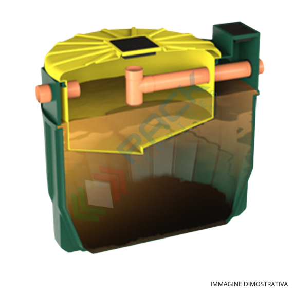Fossa imhoff biologica, corpo nervato, A.E. 12, capacità 2000 Lt, Mis. Ø 1250 x 1850 H mm, per il trattamento primario dei reflui domestici, Utilizzo: Trattamento Primario, Tipologia: Fossa Imhoff, Volume (Lt): 2000, Versione: Corpo Nervato, 8 image vendita, produzione, prezzi e offerte