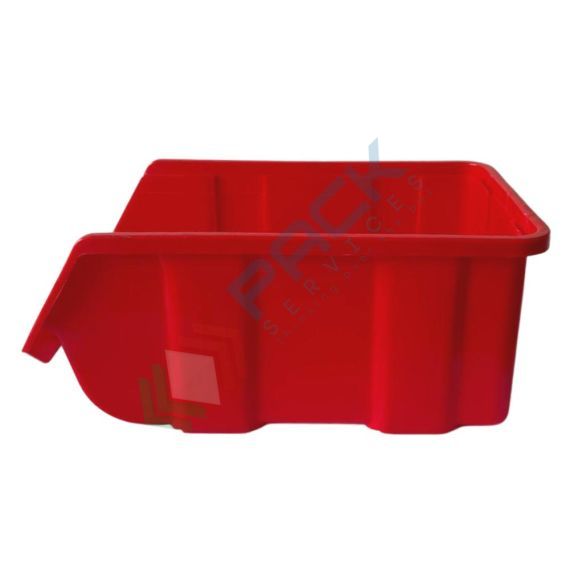 Contenitore bocca di lupo sovrapponibile, in plastica (PP), capacità 5,25 Litri, Mis. 184 L x 304 P x 129 H mm, con linguetta posteriore, colore rosso, Tipologia: Bocca di Lupo Sovrapponibile, Capacità: 5,25 Lt, Colore: Rosso, 4 image vendita, produzione, prezzi e offerte