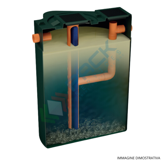 Separatore di oli a coalescenza con filtro estraibile, Mis. Ø 950 x 1100 H mm, capacità 600 Lt, Utilizzo: Trattamento Secondario, Tipologia: Separatore di Oli a Coalescenza, Volume (Lt): 600, Versione: con Filtro Estraibile, 6 image vendita, produzione, prezzi e offerte