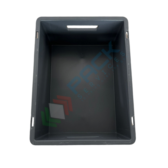 Cassetta in plastica riciclata (PP) sovrapponibile, 15 Lt, mis. 400 L x 300 P x 170 H mm, base e pareti chiuse, maniglie aperte, Tipologia: Cassa Norma Europa, Versione: Base e Pareti Chiuse, Mis. Base (cm): 30 x 40, Altezza (cm): 17, Capacità: 15 Lt, Contatto Diretto con Alimenti: NO, Colore: Grigio, 12 image vendita, produzione, prezzi e offerte
