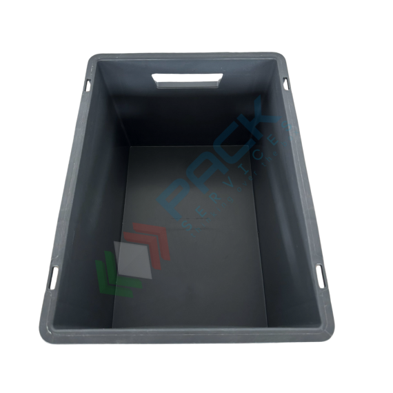Cassetta in plastica riciclata (PP) sovrapponibile, 20 Lt, mis. 400 L x 300 P x 220 H mm, base e pareti chiuse, maniglie passanti, Tipologia: Cassa Norma Europa, Versione: Base e Pareti Chiuse, Mis. Base (cm): 30 x 40, Altezza (cm): 22, Capacità: 20 Lt, Contatto Diretto con Alimenti: NO, Colore: Grigio, 12 image vendita, produzione, prezzi e offerte