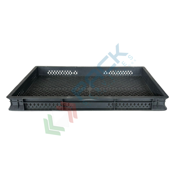 Cassetta in plastica riciclata (PP) sovrapponibile, 9 Lt, mis. 600 L x 400 P x 50 H mm, base e pareti forate, maniglie chiuse, Tipologia: Cassa Norma Europa, Versione: Base e Pareti Forate, Mis. Base (cm): 40 x 60, Altezza (cm): 5, Capacità: 9 Lt, Contatto Diretto con Alimenti: NO, Colore: Grigio, 10 image vendita, produzione, prezzi e offerte