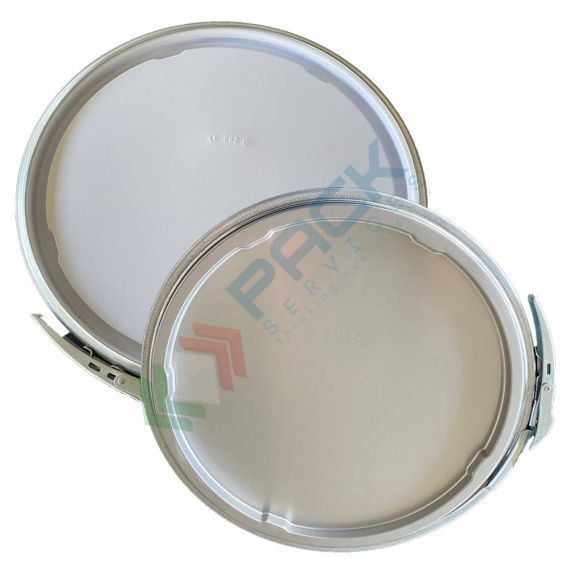 Coperchio a leva con cravatta metallica per secchi conici in metallo Ø 292 mm, colore grezzo, Tipologia: Coperchio con Cravatta, Ø Diametro (mm): 292, Colore Esterno / Interno: Bianco - Grezzo vendita, produzione, prezzi e offerte