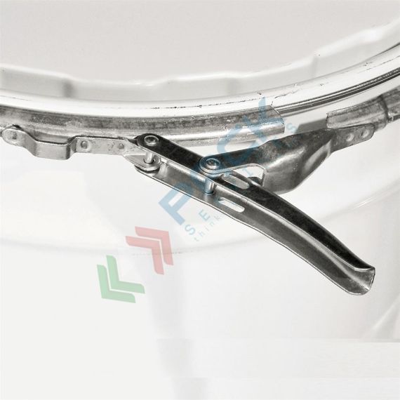 Coperchio a leva con cravatta metallica per secchi conici in metallo Ø 240 mm, colore grezzo, Tipologia: Coperchio con Cravatta, Ø Diametro (mm): 240, Colore Esterno / Interno: Bianco - Grezzo, 2 image vendita, produzione, prezzi e offerte