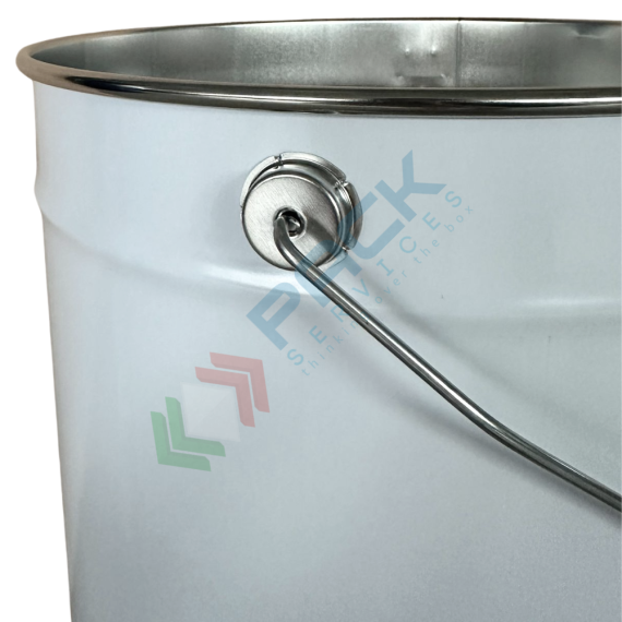 Secchiello in metallo conico Mis. Ø 305 x 484 H mm, capacità nominale 30 Lt, capacità totale 31,8 Lt, omologato ONU per liquidi, con manico in ferro, interno grezzo, Tipologia: Secchio Conico Int. Grezzo, Capacità: 30 Lt, Ø Diametro (mm): 305, Altezza (cm): 48.4, Colore Esterno / Interno: Bianco - Grezzo, 5 image vendita, produzione, prezzi e offerte