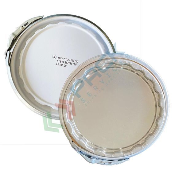 Coperchio a leva con cravatta metallica per secchi conici in metallo Ø 180 mm, colore grezzo, Tipologia: Coperchio con Cravatta, Ø Diametro (mm): 180, Colore Esterno / Interno: Bianco - Grezzo vendita, produzione, prezzi e offerte