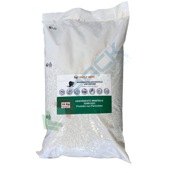 Assorbente minerale universale in granulo (granulometria 3/6 mm), sacco da 10 Kg, capacità di assorbimento 20 Lt, Tipologia: Assorbenti Universali, Granulometria: Granulare Medio, Confezionamento: Sacco 10 Kg, Capacità di Assorbimento Conf. (Lt): 20 vendita, produzione, prezzi e offerte