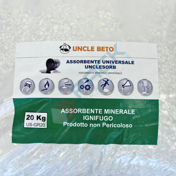 Assorbente minerale universale in granulo (granulometria 3/6 mm), sacco da 20 Kg, capacità di assorbimento 40 Lt, Tipologia: Assorbenti Universali, Granulometria: Granulare Medio, Confezionamento: Sacco 20 Kg, Capacità di Assorbimento Conf. (Lt): 40, 5 image vendita, produzione, prezzi e offerte