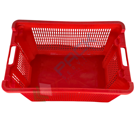 Cassetta in plastica (HDPE) sovrapponibile ed inseribile, capacità 40 Lt, Mis. 560 L x 350 P x 310 H mm, base chiusa e pareti forate, colore rosso, Tipologia: Cassa Inseribile Alimentare, Versione: Base Chiusa e Pareti Forate, Mis. Base (cm): 35 x 56, Altezza (cm): 31, Capacità: 40 Lt, Contatto Diretto con Alimenti: SI, Colore: Rosso, 13 image vendita, produzione, prezzi e offerte