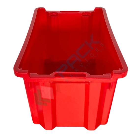 Cassetta in plastica (HDPE) sovrapponibile ed inseribile, capacità 40 Lt, Mis. 560 L x 350 P x 310 H mm, base chiusa e pareti chiuse, colore rosso, Tipologia: Cassa Inseribile Alimentare, Versione: Base e Pareti Chiuse, Mis. Base (cm): 35 x 56, Altezza (cm): 31, Capacità: 40 Lt, Contatto Diretto con Alimenti: SI, Colore: Rosso, 11 image vendita, produzione, prezzi e offerte