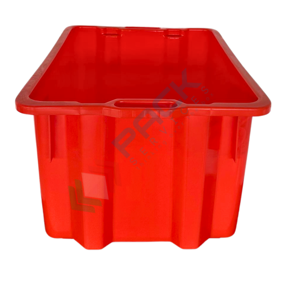 Cassetta in plastica (HDPE) sovrapponibile ed inseribile, capacità 65 Lt, Mis. 630 L x 440 P x 330 H mm, base chiusa e pareti chiuse, colore rosso, Tipologia: Cassa Inseribile Alimentare, Versione: Base e Pareti Chiuse, Mis. Base (cm): 44 x 63, Altezza (cm): 33, Capacità: 65 Lt, Contatto Diretto con Alimenti: SI, Colore: Rosso, 12 image vendita, produzione, prezzi e offerte